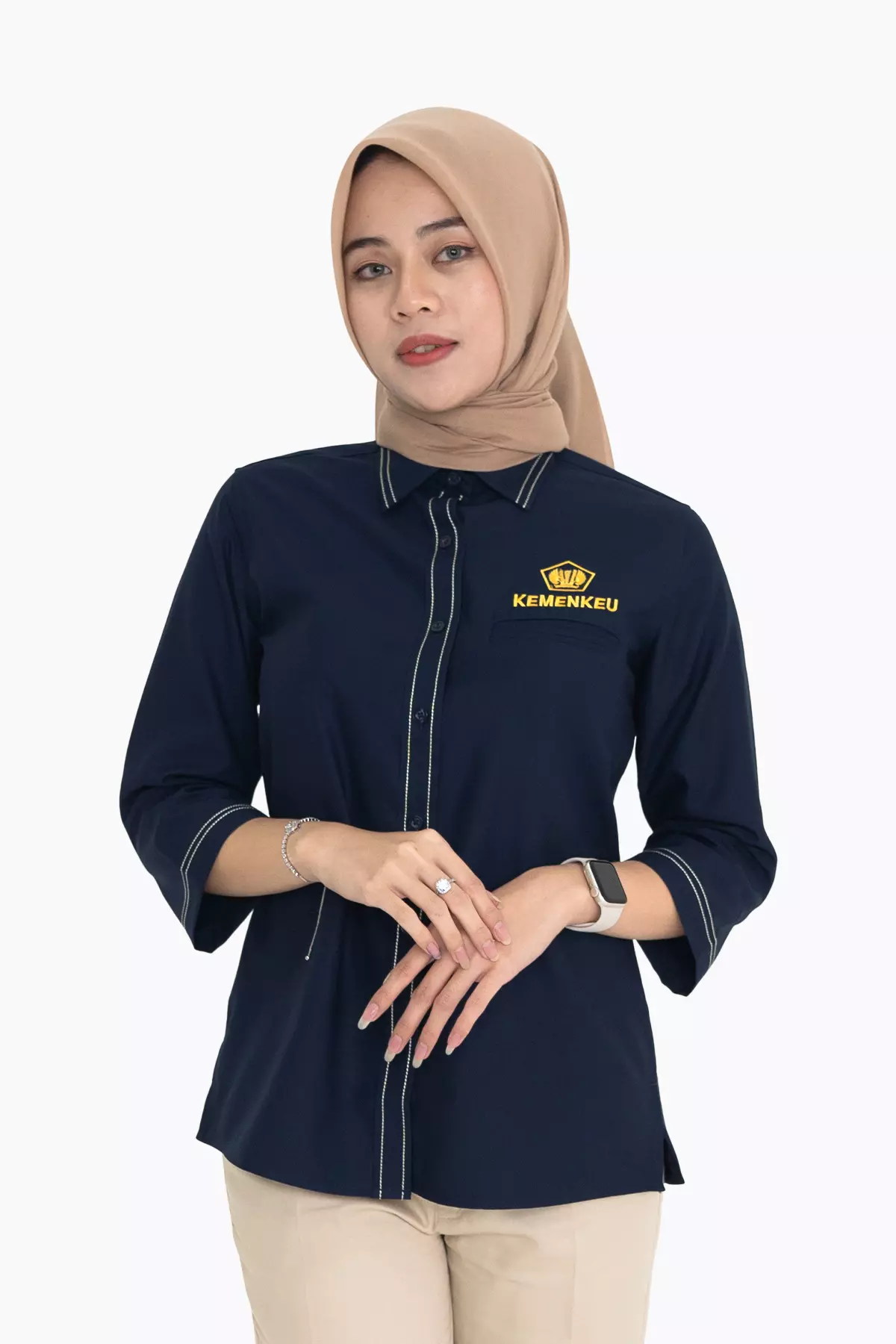 Kemeja Kemenkeu Wanita - Navy